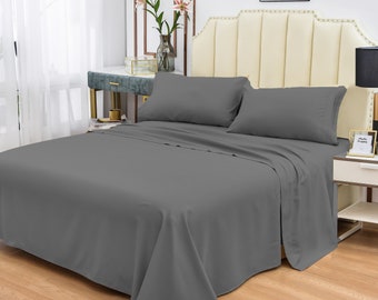 Bamboo Sheets Set Queen Size - Deep Pockets-Hypoallergenic-Extremely Soft- 1800 TC- Fade,Wrinkle,Stain Resistant- Bamboo Sheets -4 Pieces