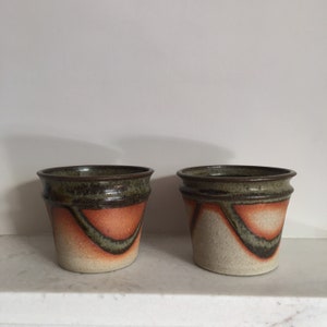 A Pair Vintage Porthleven Studio Pottery Planters/Plant Pots by Graham Fern