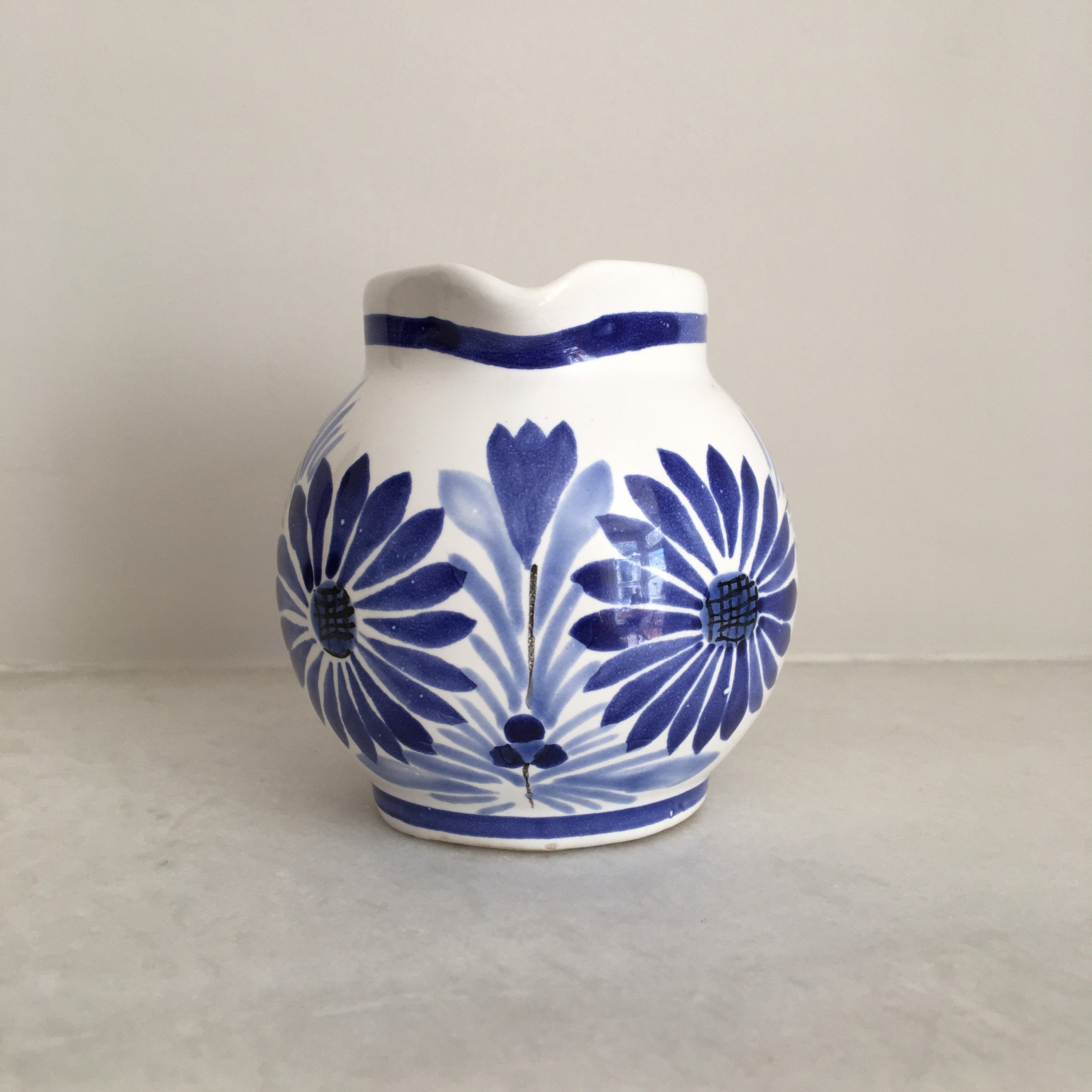 Vintage HB Quimper Faience French Pottery Creamer/Milk Jug Etsy