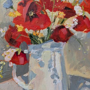Ramo de campo de verano Pintura al óleo original 20 x 30 cm Bodegón floral