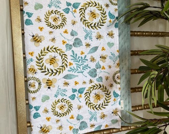 Bumble Bee | Floral | Baby Blanket | Nursery | Minky | Cute | Super Soft | Baby Shower Gift | Gift for Baby | READY TO SHIP