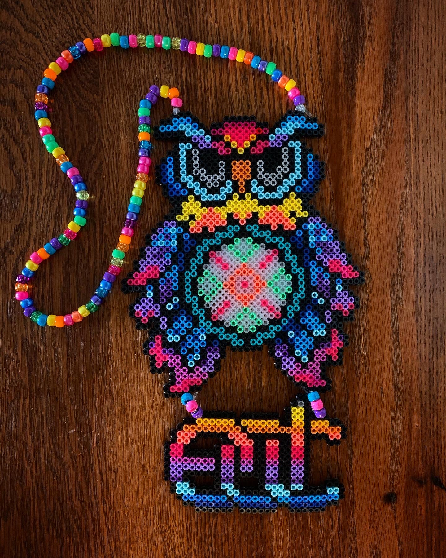 Electric Daisy Carnival EDC Owl Perler Necklace Kandi - Etsy