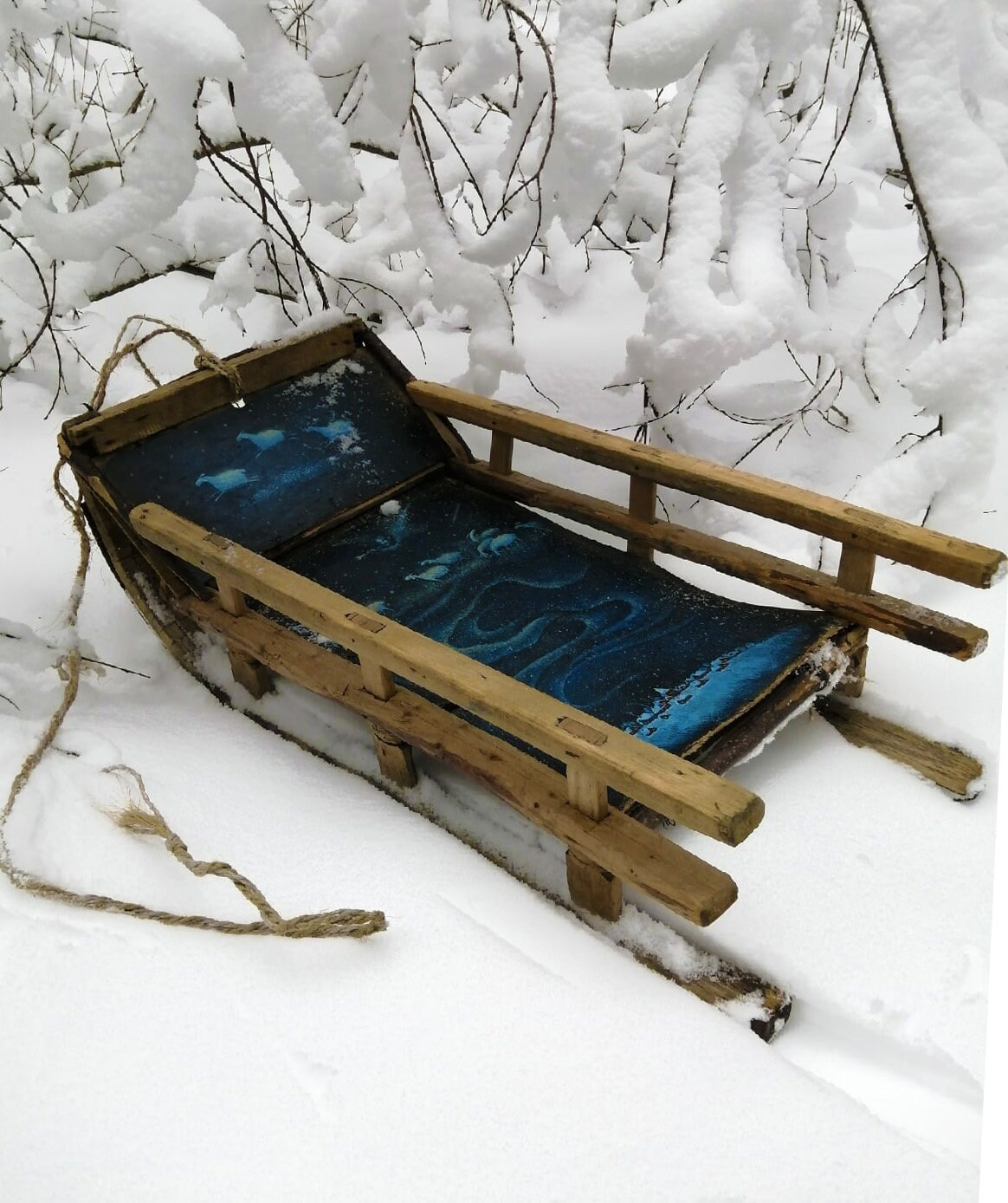 Vintage sleds Handpainted wooden sleds Made of antique sledge Etsy