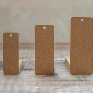 Recycled WHITE/BROWN Rectangle Kraft Tags | Plain Gift Tags, Hang Tags, Product Tags, Price Tags