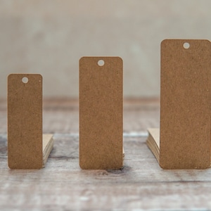 Rectangulaires kraft recyclés BLANC/BRUN | Etiquettes cadeaux unies, étiquettes volantes, étiquettes de produits, étiquettes de prix