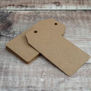 Etiquetas de regalo Kraft BLANCO/MARRÓN liso reciclado / Juego de etiquetas de regalo en blanco / Paquete de 3/6/12/24