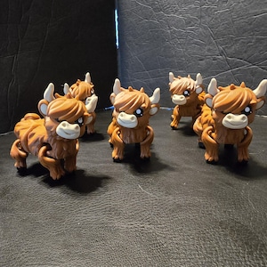 Flexi Highland Cow - 3D Printed