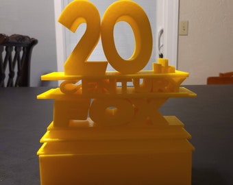 20th Century Fox Style logo 3D printed Puzzle w/Alphabet and Numbers