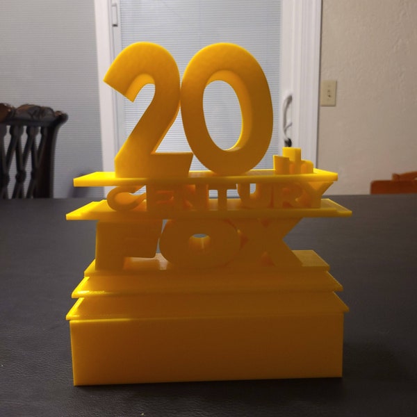 20th Century Fox Style logo 3D printed Puzzle w/Alphabet and Numbers