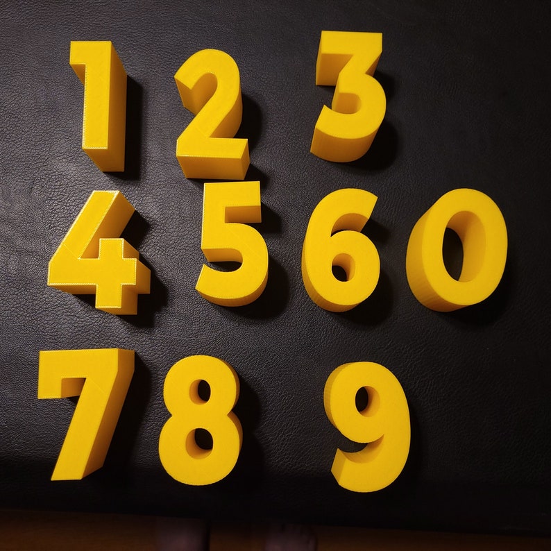 3D Printed Numbers 0-9