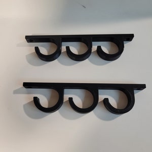 Muurbevestiging voor 3 hengels (2) - 3D-geprint