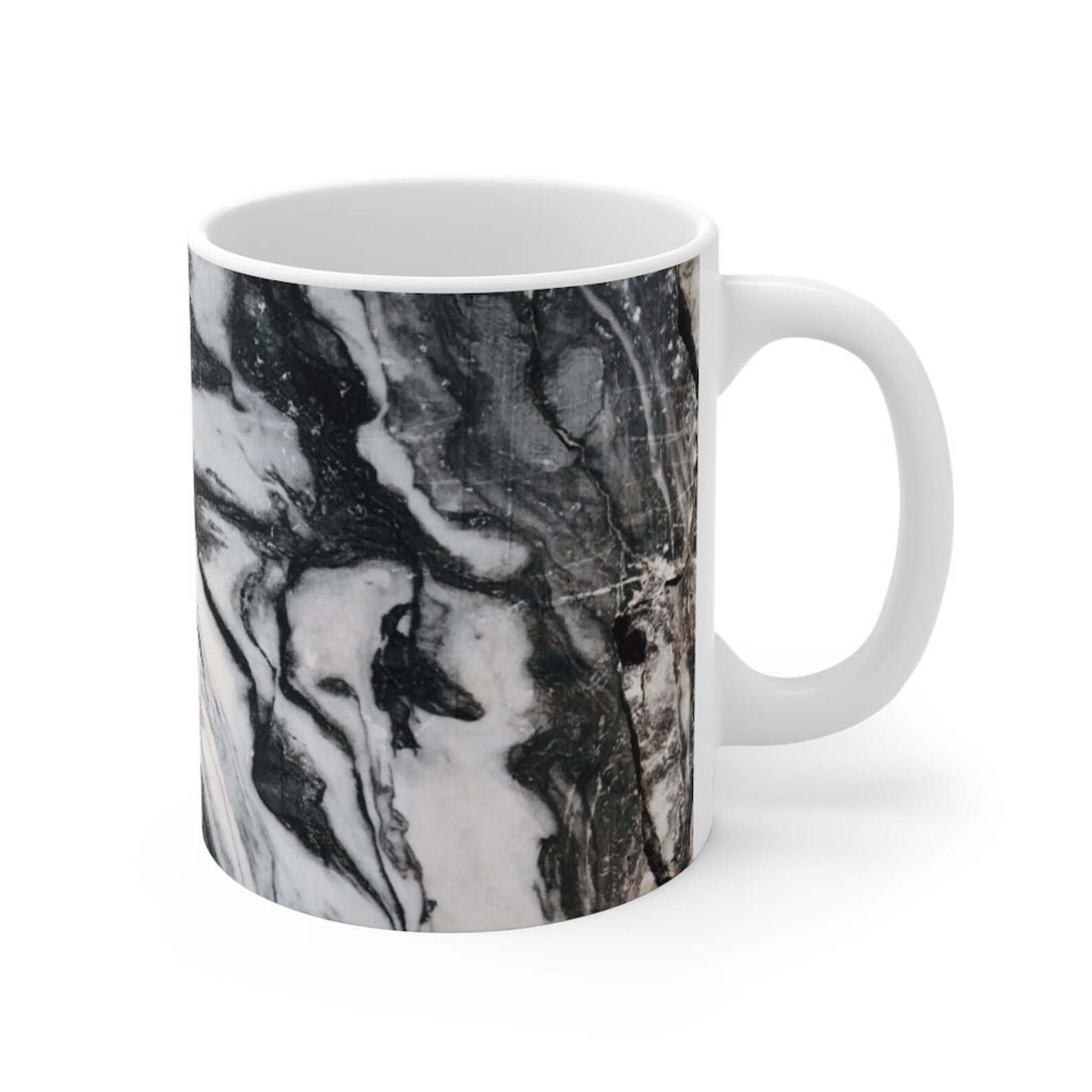 Marble Mug Ceramic Mug Black and white Marble print art Etsy
