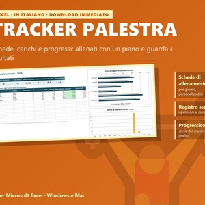 Excel Gym Tracker | Workout Plan, Set and Load Log, 1RM Progression | Digital Download
