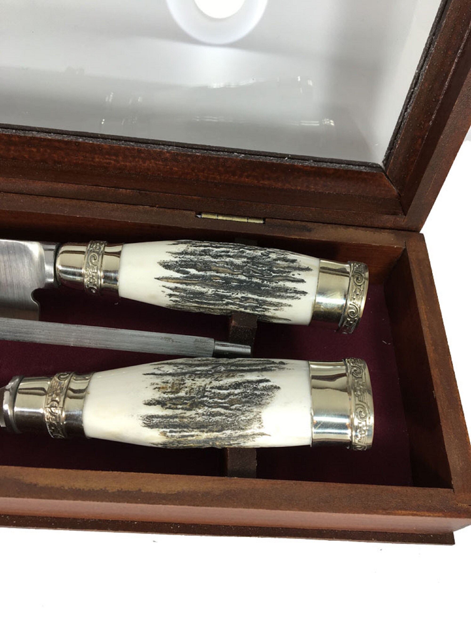 Argentine gaucho handmade carving set of cow horn or deer and Etsy