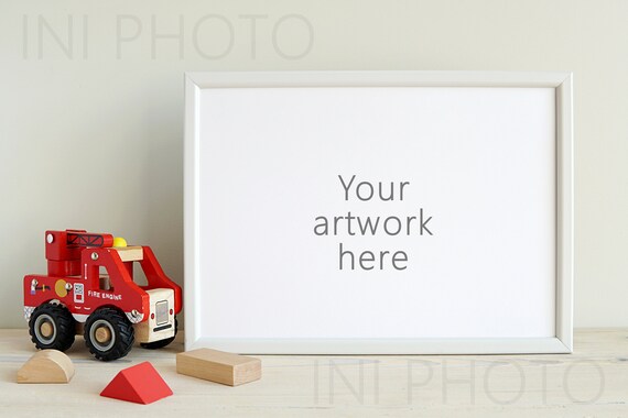 Kids Room White Frame Mockup Horizontal Frame Mockup Nursery Etsy