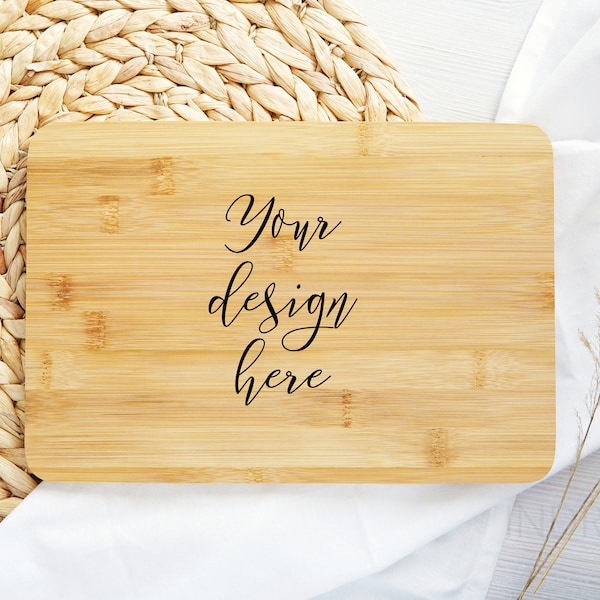 Wooden cutting board mockup for design presentation, wooden chopping board mockup for personalized engraving presentation, digital JPG file.