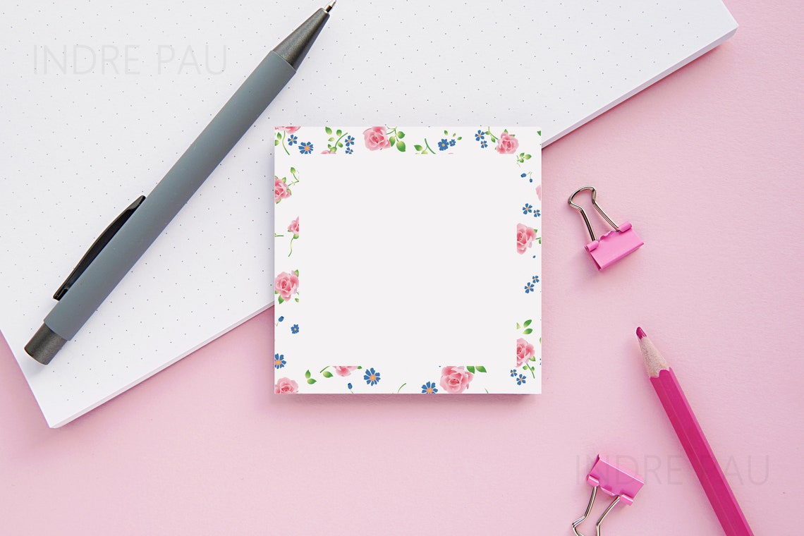Square Sticky Notes Mockup, 4 JPG Images Bundle, Sticky Memo Notepad ...