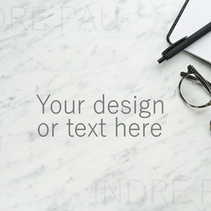 Workspace desk mockup, styled stock photo, marble background for planner, product, text presentation, place for text, JPG instant download.
