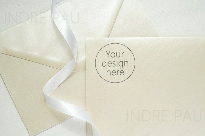Envelope Mockup, Mockup for Return Address Label, Elegant Champagne ...