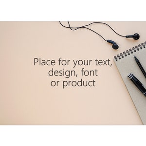 Desk mockup, styled stock photo, mockup background for product, desktop mockup, planner mockup, blog background, beige flat lay background.