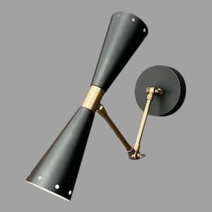 Elegant Black Brass Wall Sconce for Modern Interiors, brass wall sconce, modern wall light, raw brass sconce