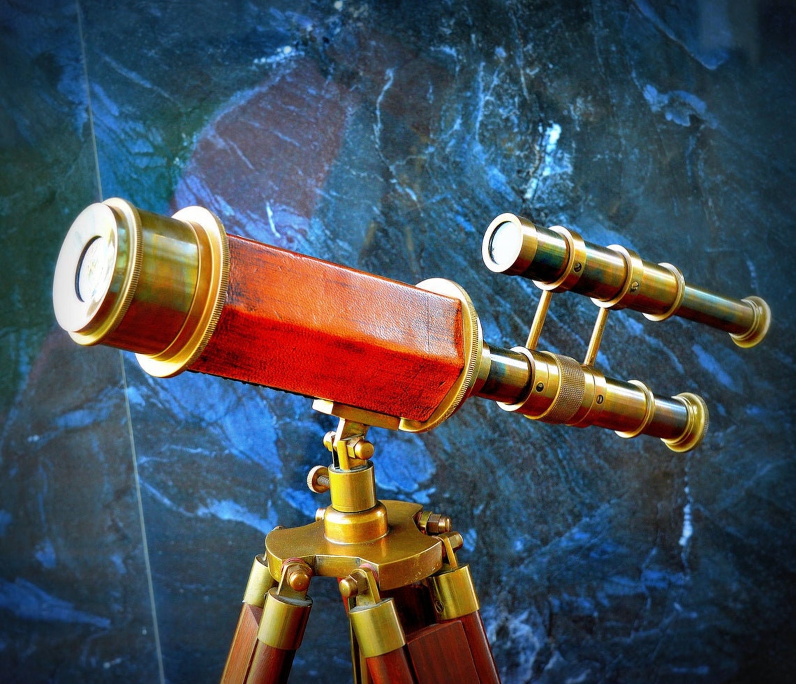 Nautical Telescope With Tripod Antique Telescope With Tripod Etsy