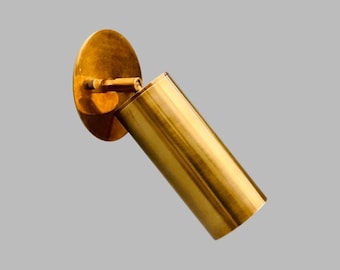 Handmade Brass Wall Sconce | Mid Century Modern Adjustable Spotlight Lighting Fixture