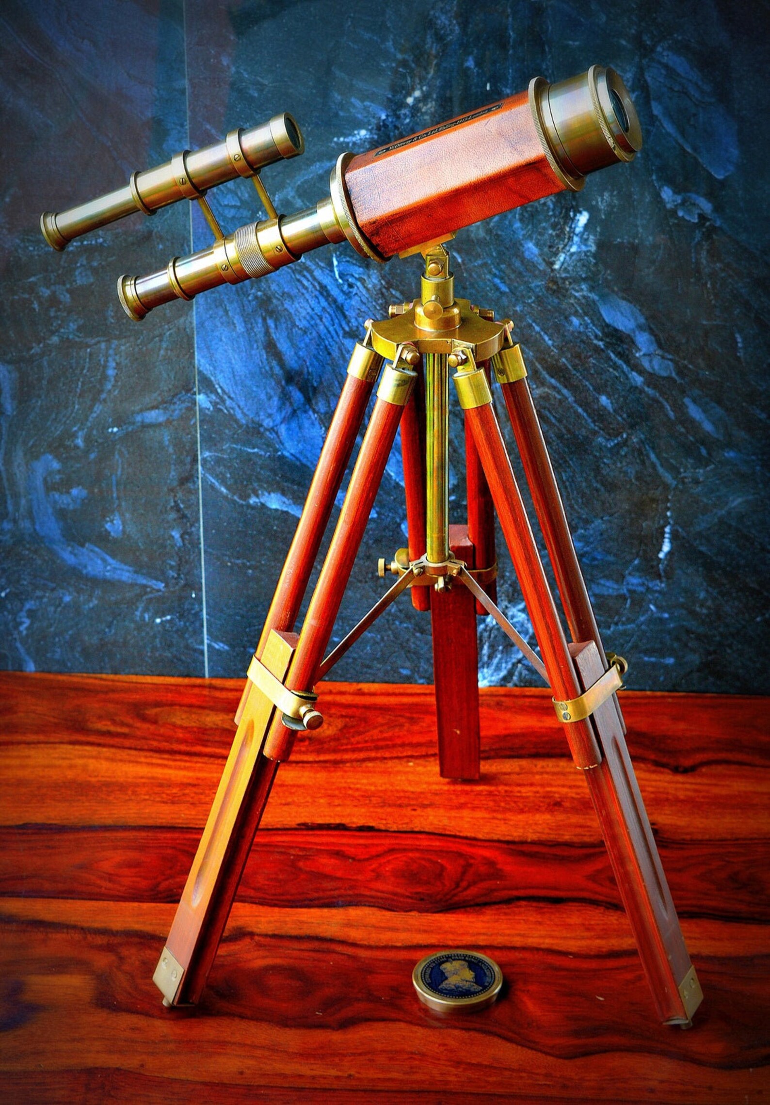 Nautical Telescope With Tripod Antique Telescope With Tripod Etsy