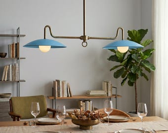 Brass Linear Chandelier Light: Mid Century Modern Chandelier Lighting Fixtures Kitchen Island