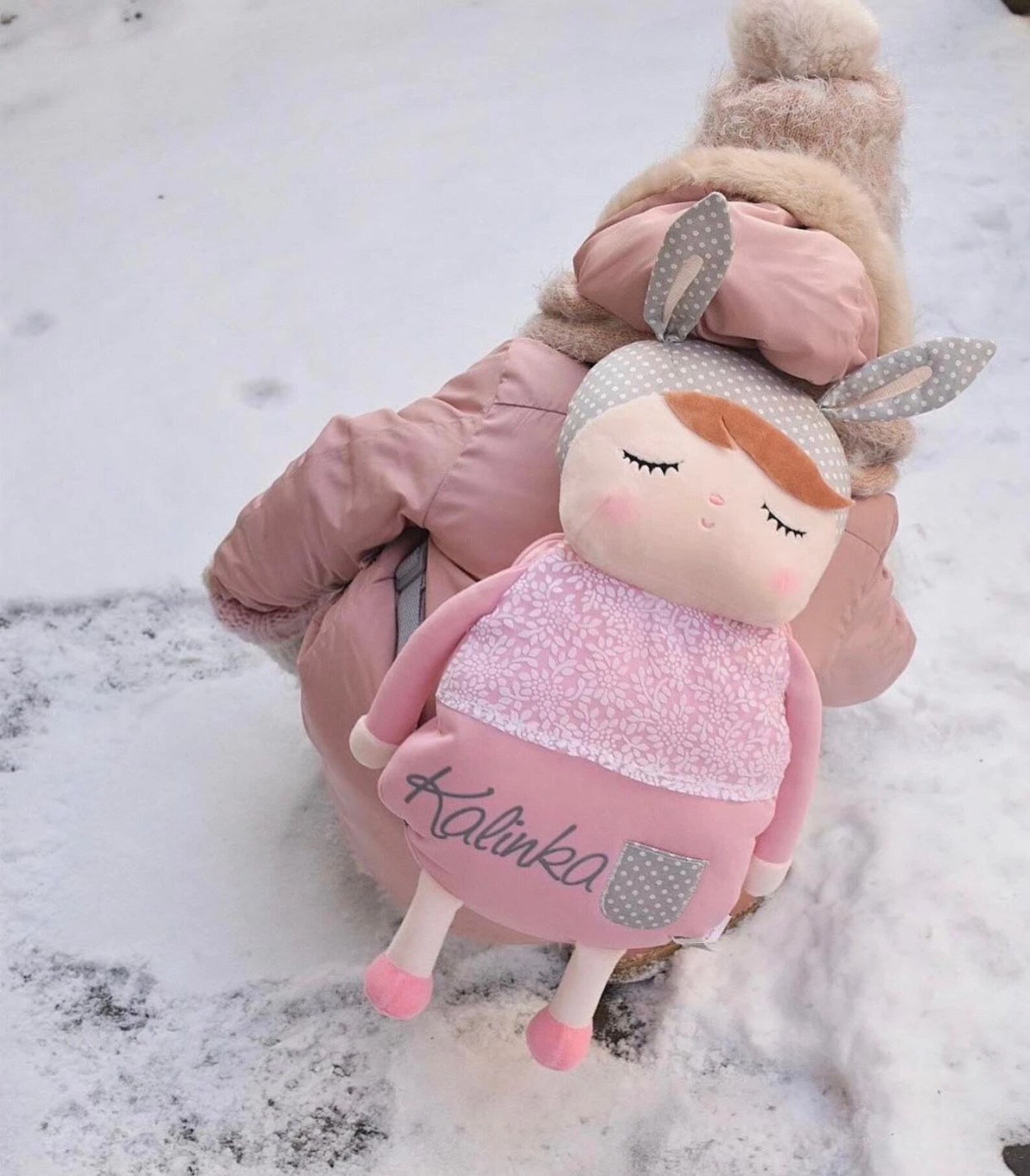 Rabbit Dolls Backpack in Pink Nursery Backpack Etsy UK