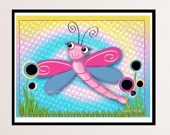 Print Pink Dragonfly • Print
