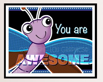 Print You Are Awesome Dragonfly • Print
