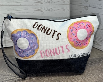 Donut Small Zipper Pouch by LouGraphics | Travel, Pencil, Make-up Bag or Crossbody Bag