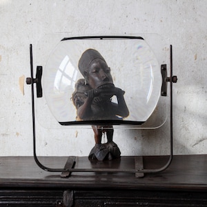 Vintage ongebruikelijk televisievergrootglas uit het midden van de eeuw, industriële stijl, steampunk