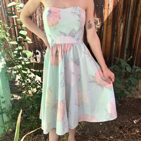 Vintage 80s Pastel Floral Dress
