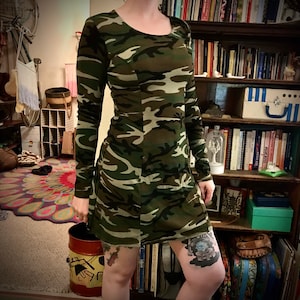90s Camouflaged Patterned Dress