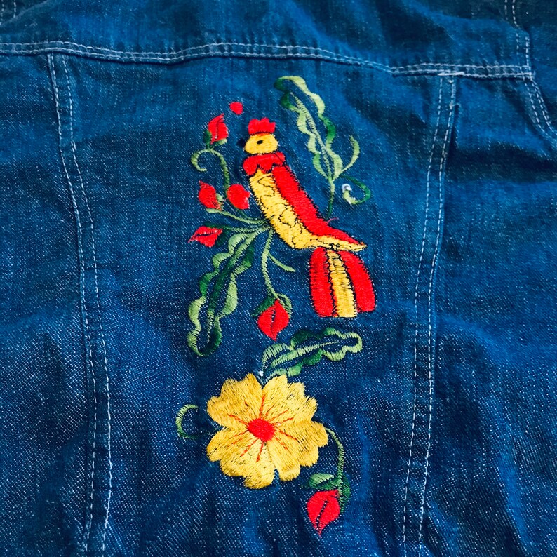 Vintage Hand embroidered Kids Jean Jacket