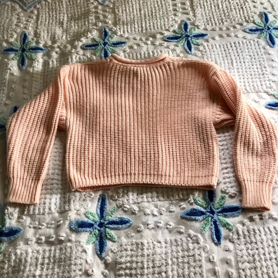 Vintage Cable Knit Peachy Sweater - image 4