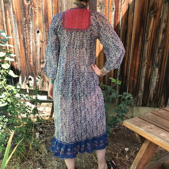 Vintage 70s Indian Gauze Tunic Dress - image 6