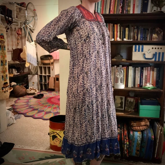 Vintage 70s Indian Gauze Tunic Dress - image 3