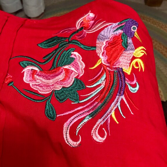 Vintage Embroidered Bird Blouse - image 2