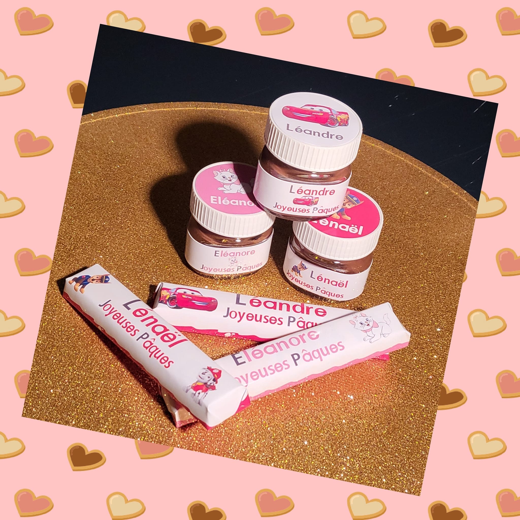 Duo Mini Pots Nutella et Barre Maxi Kinder Personnalisés