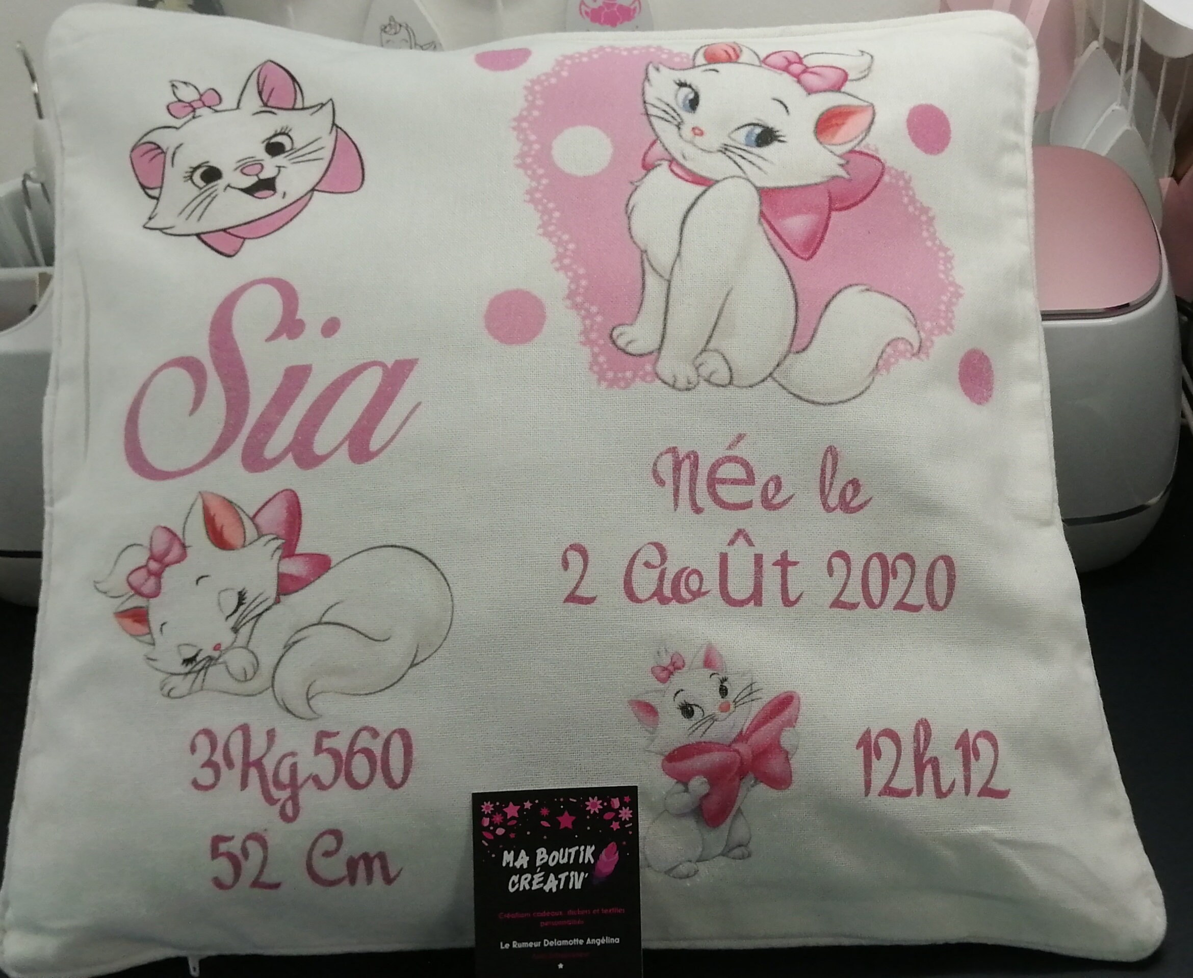 Coussin Personnalisé Imprimé avec ou Sans Led Thème Marie