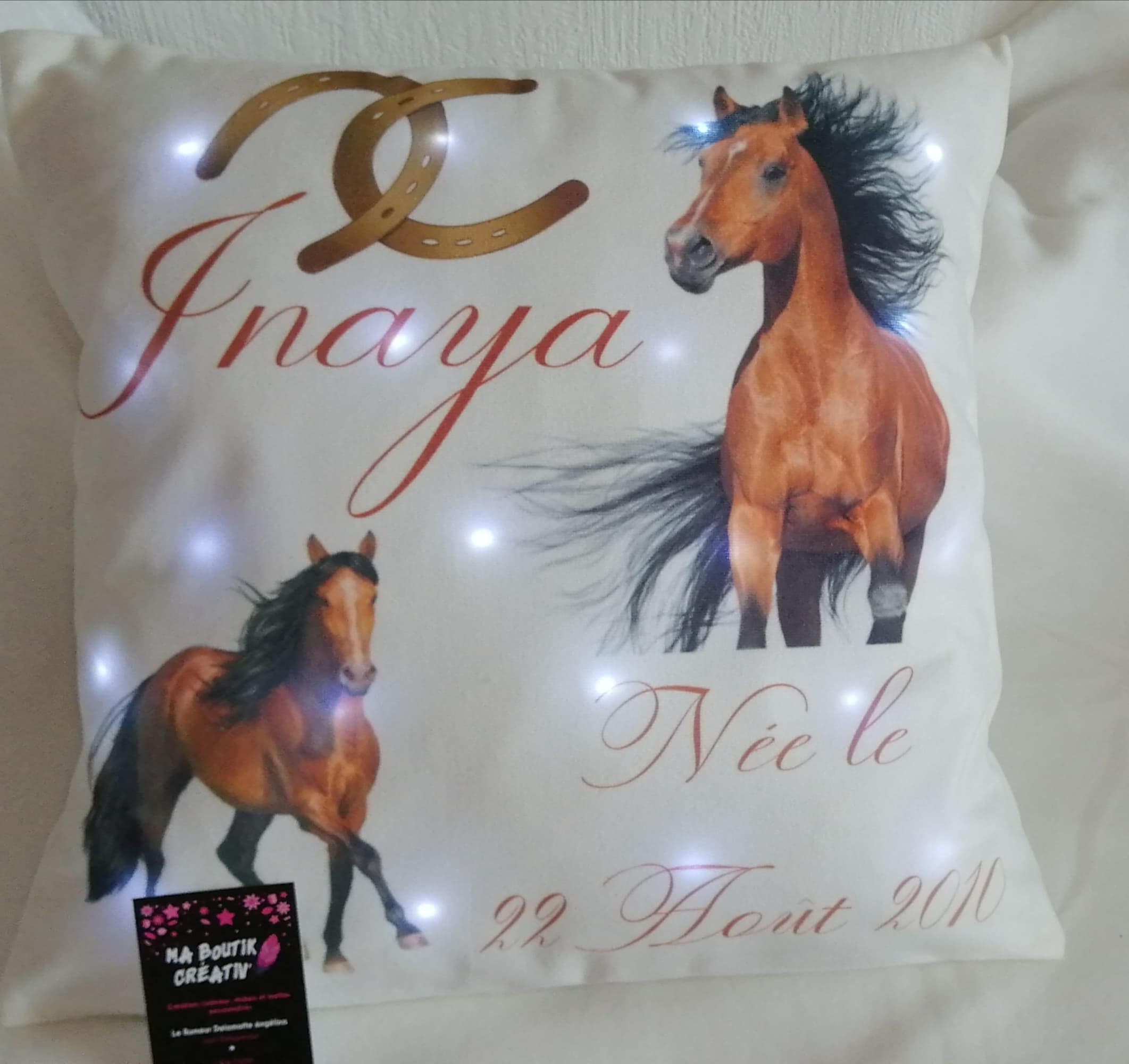 Coussin avec ou Sans Led Personnalisé Collection Cheval