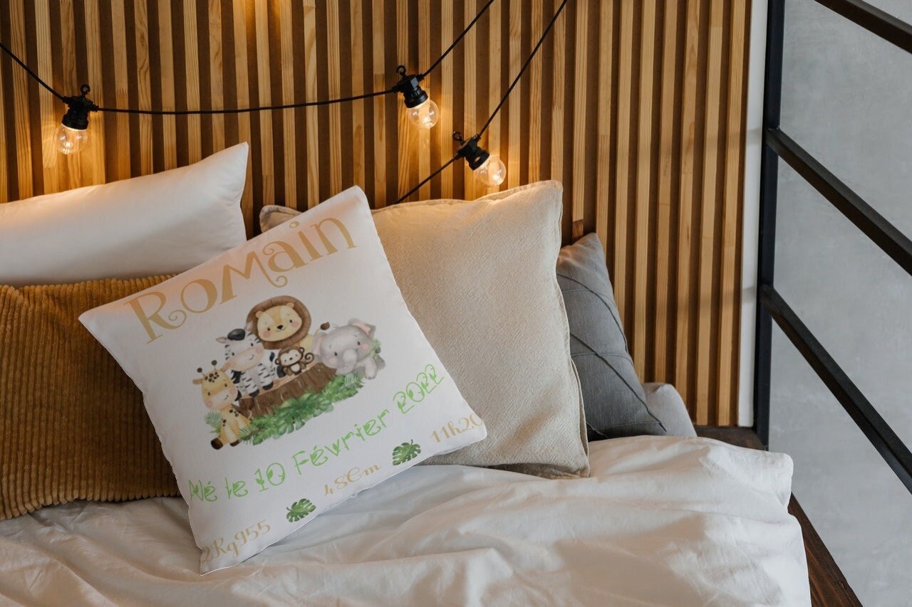 Coussin Personnalisé Imprimé avec ou Sans Led Thème Savane