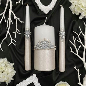 wedding cake cutting set, personalized glasses, cake serving set, wedding cake knife and flutes for bride and groom 1 big+2 thin candles