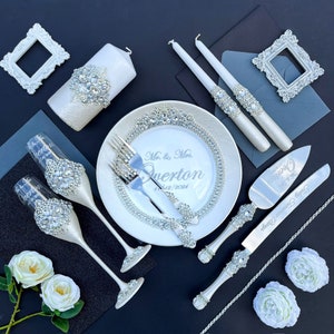 Wedding cake serving set, Wedding cake cutting set personalized, wedding cake knife and server, wedding cake cutter set, wedding glasses