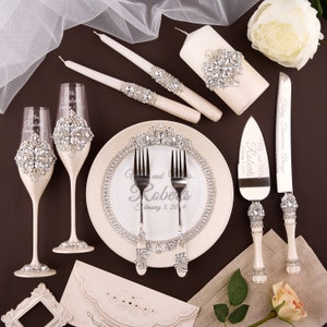 Cake serving set wedding, cake cutting set wedding personalized, wedding cake knife and server, wedding cake cutter set, wedding glasses