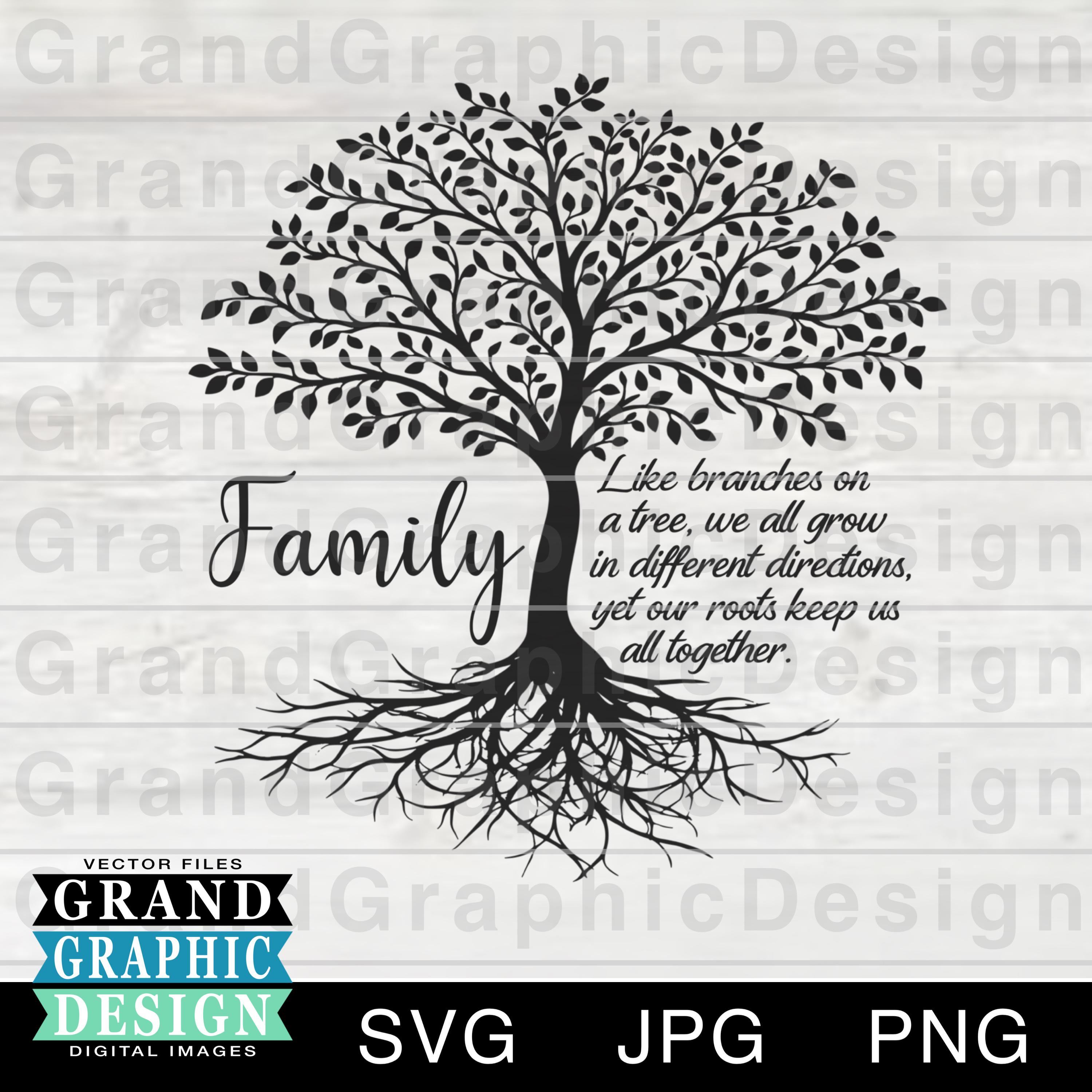 Family Tree Roots PNG and SVG Like Branches on A Tree - Etsy