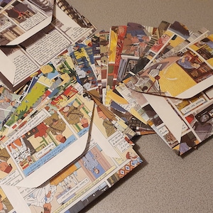Enveloppen gemaakt van stripboekpagina's